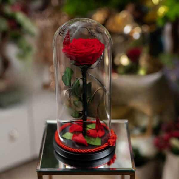 Естествена роза в стъкленица